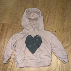 Cozy Kids Hoodie with Heart Design - Light Pink
